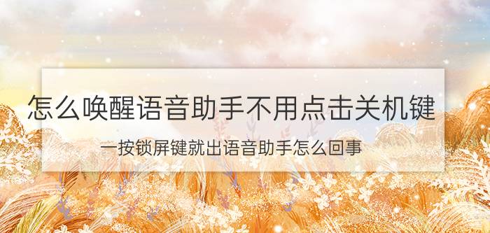 怎么唤醒语音助手不用点击关机键 一按锁屏键就出语音助手怎么回事？